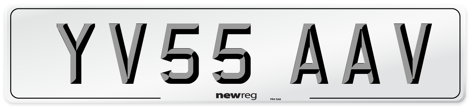 YV55 AAV Number Plate from New Reg